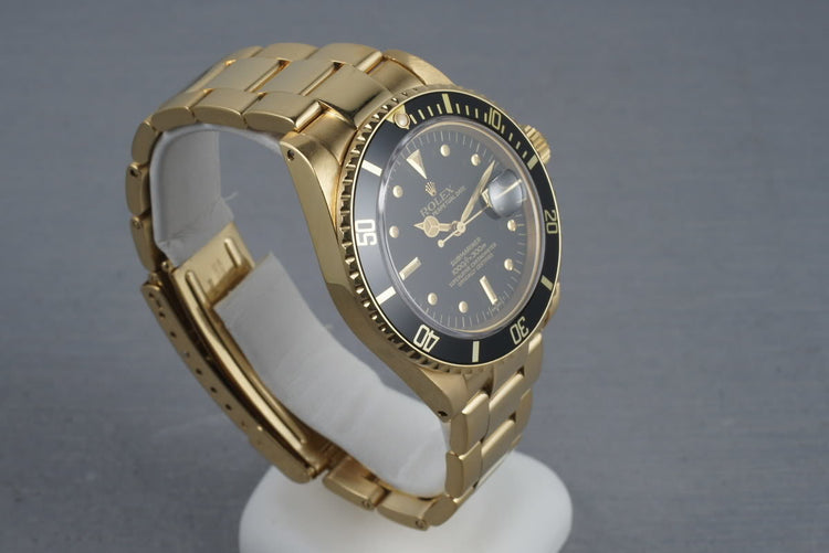 1980 Submariner 18K  16808 Black Nipple Dial with RSC Service Papers