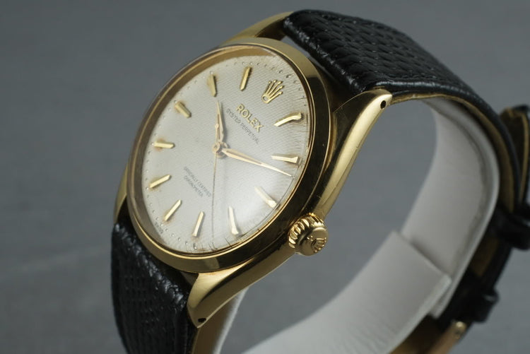 1955 Rolex 18K Oyster Perpetual  6564 with a waffle dial