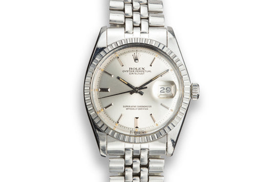1974 Rolex DateJust 1603 Silver Sigma Dial with Box and Papers