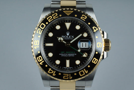 2013 Rolex Two Tone GMT II 116713 with Box and Papers