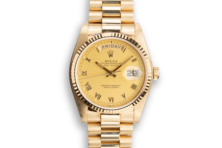 1984 Rolex 18K Day-Date 18038 with Matte Champagne Dial