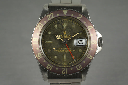 1963 Rolex GMT 1675 PCG Gilt Chapter Ring Underline Dial