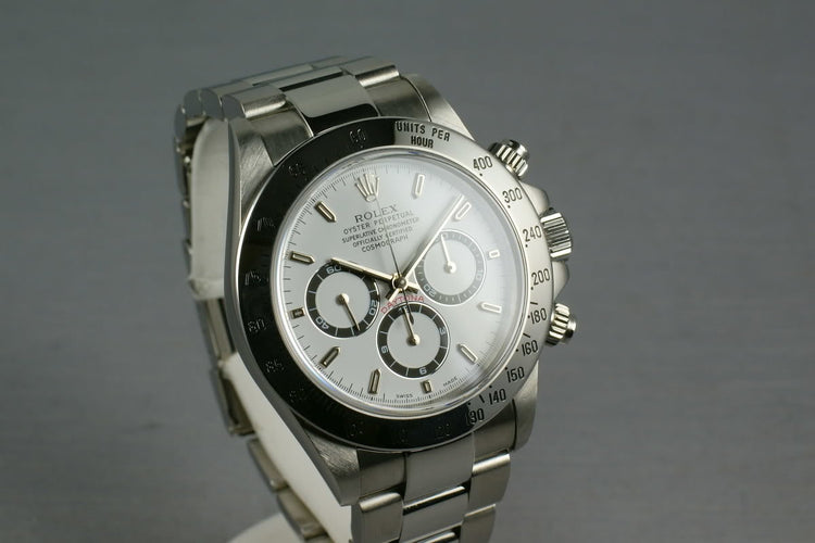 Rolex SS Zenith Daytona 16520 “white dial ” Box and Papers