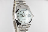 2000 Rolex Platinum Day-Date 118206 Glacier Blue Dial with Box and Papers