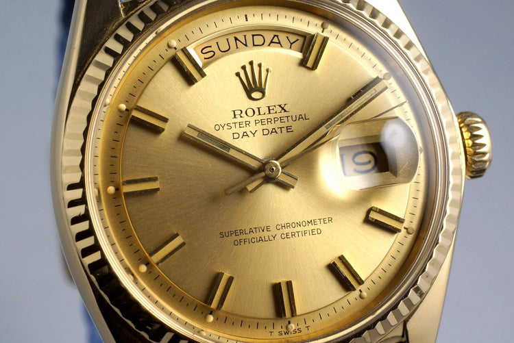 1970 Rolex YG Day-Date 1803 Champagne 'Wide Boy' Dial