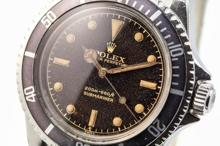 1961 Rolex Submariner 5512 PCG with Tropical Brown Gilt Chapter Ring 2 Line Dial