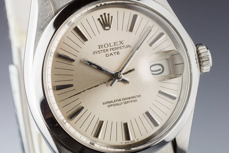 1972 Vintage Rolex Date 1500 Silver Dial