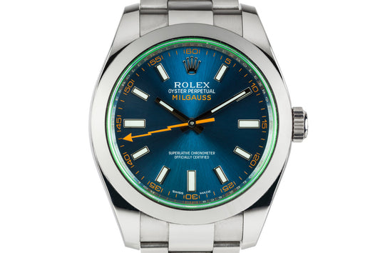 2015 Rolex Milgauss 116400GV  Box and Papers