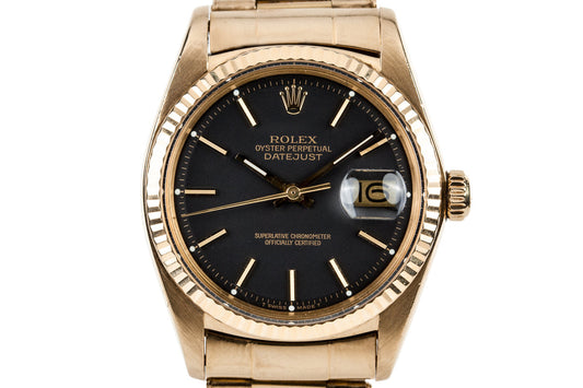 1977 Rolex 18K DateJust 1601 with 18K Oyster Bracelet