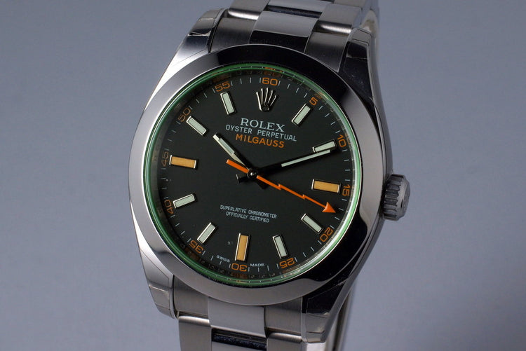 2011 Rolex Milgauss Green 116400 MINT with Box and Papers