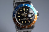 1963 Rolex GMT 1675 PCG Gilt UNDERLINE Dial