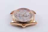 2001 Rolex 18K Rose Gold Day-Date 118235 Diamond Meteorite Dial with Box & Service Papers