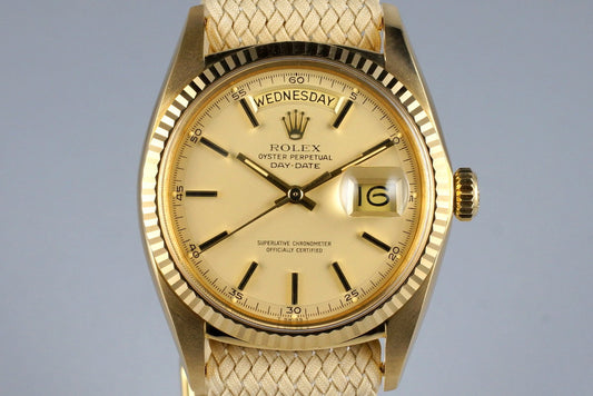 1970 Rolex YG Day-Date 1803 Champagne Dial with Punched Papers