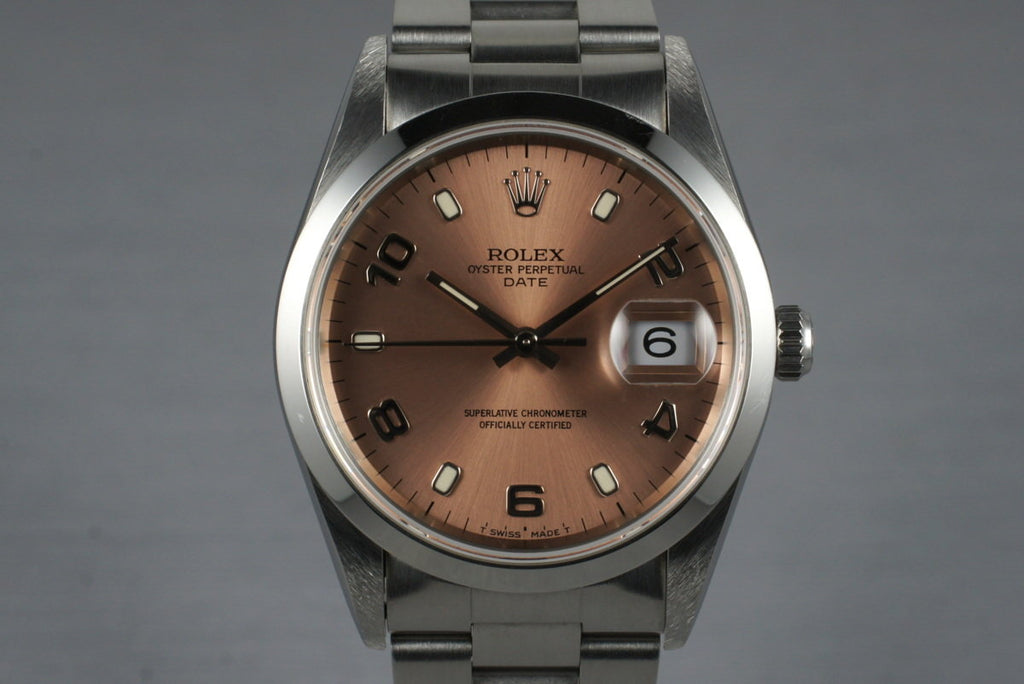 1995 Rolex Pink Arabic Dial Date 15200 with Box & Papers