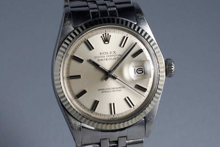 1972 Rolex Datejust 1601 Silver Non-Luminous Dial
