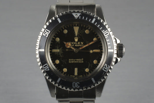 1965 Rolex Submariner 5513 Tropical Gilt Dial with Service Papers