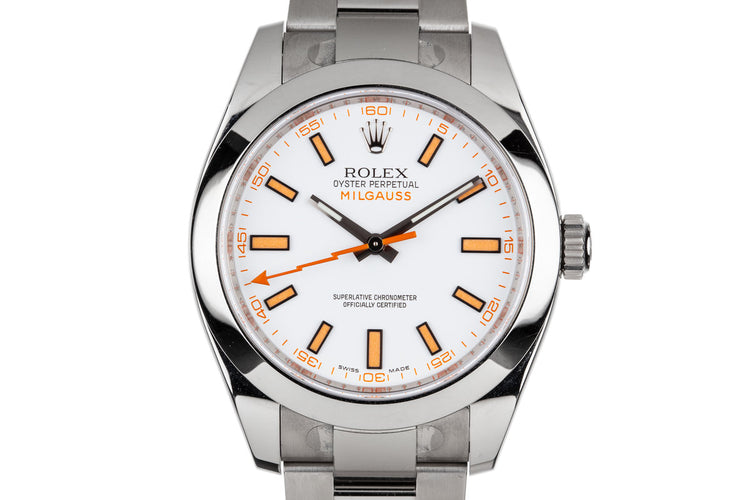 2009 Rolex Milgauss 116400 White Dial with Box and Papers