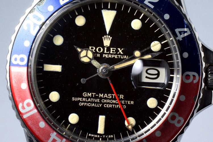 1965 Rolex GMT 1675 Glossy Gilt Dial with Box and Papers