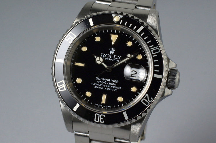 1991 Rolex Submariner 16610 with Box and Papers