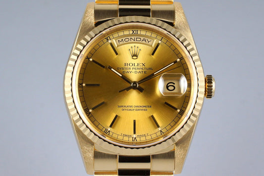 1995 Rolex YG Day-Date 18238 Champagne Dial