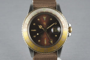 Rolex GMT Two Tone 1675 with root beer nipple dial with faded insert