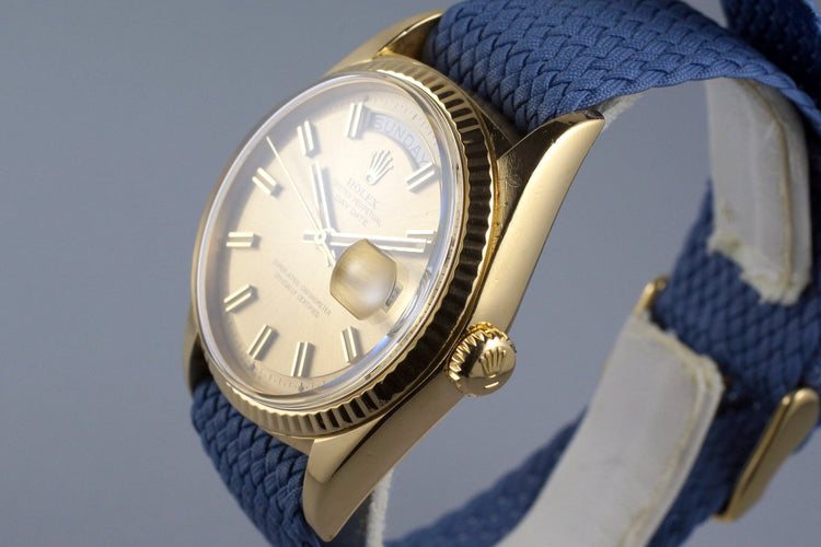 1970 Rolex YG Day-Date 1803 Champagne 'Wide Boy' Dial