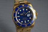 2009 Rolex YG Submariner 116618LB with Box and Papers
