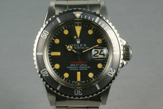 Rolex Red Submariner 1680 with Box and Papers Tropical