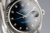 1990 Rolex DateJust 16234G with "Spidering" Blue Vignette Diamond Dial