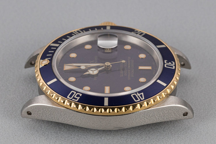 1988 Rolex Two-Tone Submariner 16803 Blue Dial with Box and Papers