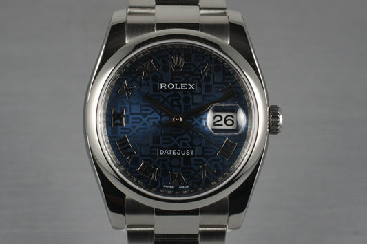 2009 Rolex DateJust 116200 with Box and Papers