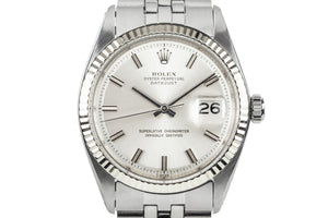 1972 Rolex DateJust 1601 Silver Dial with No Lume Dial