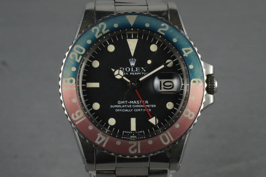 1971 Rolex GMT Ref: 1675  Mark 1 with Unpolished Case