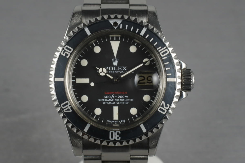 1972 Rolex Red Submariner 1680 Mark V with Faded Fat Font Insert
