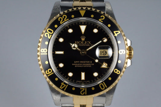 1991 Rolex Two Tone GMT II 16713 Black Dial