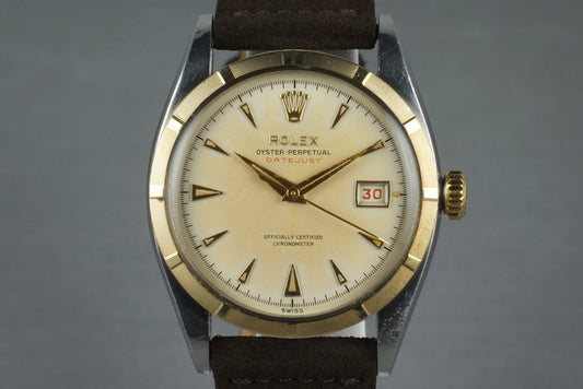 1953 Rolex Two Tone Datejust 6305 with Red Datejust Dial