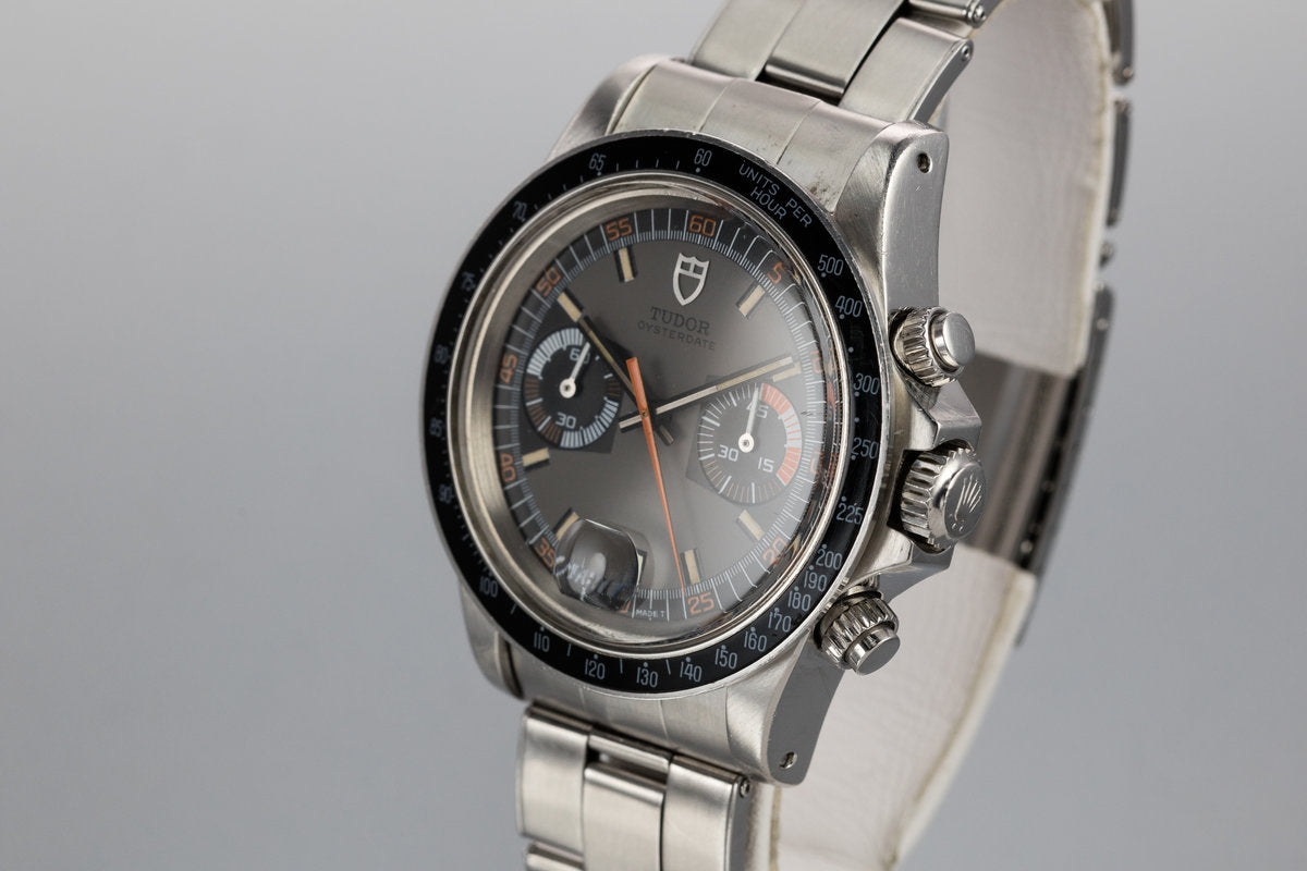Tudor 7149/0 — Black and Grey Dial. · Photo: HQ Milton · © HQ Milton, used with permission · Source: https://hqmilton.com/products/1974-tudor-monte-carlo-7149-0-grey-dial
