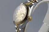 1991 Rolex Ladies Two Tone DateJust 69173 Factory Diamond Champagne Dial