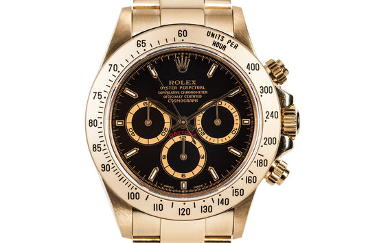 1995 Rolex 18K Gold Zenith Daytona 16528 with Black Dial