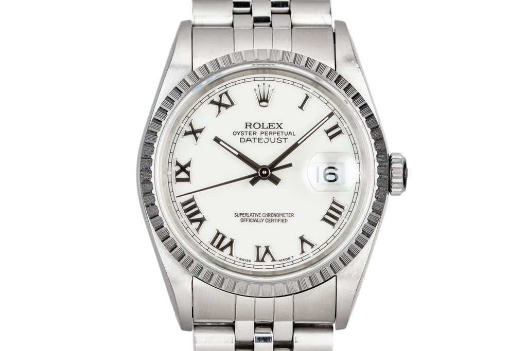 Gøre en indsats administration flertal HQ Milton - 1991 Rolex DateJust 16220 With White Roman Numeral Dial,  Inventory #A1211, For Sale
