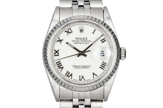 1991 Rolex DateJust 16220 With White Roman Numeral Dial