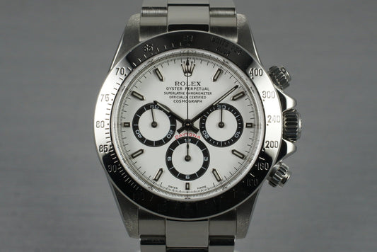 1999 Rolex SS Zenith Daytona 16520 White Dial with Box and Papers