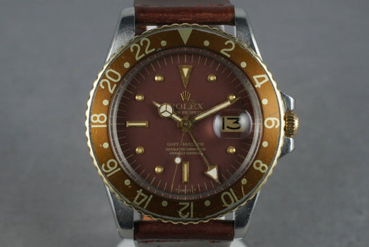1972 Rolex 18K/SS GMT 1675 with Root Beer Dial