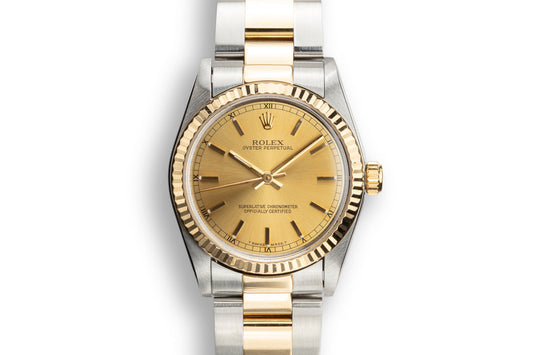 1993 Rolex Two-Tone Oyster Perpetual Midsize 67513 Champagne Dial