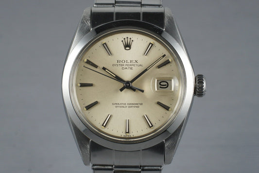 1969 Rolex Date 1500 Silver Dial with Box and Papers