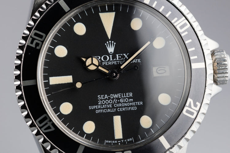 1977 Rolex Sea-Dweller 1665 Double Red Case with Later Great White Dial