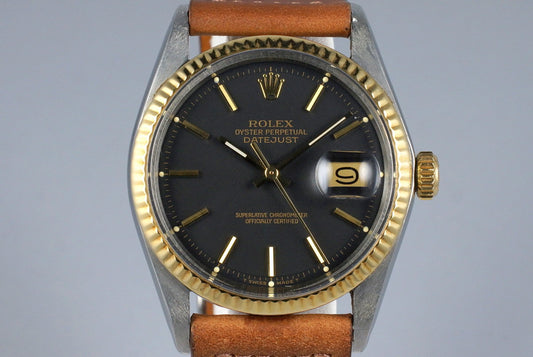 1972 Rolex Two Tone DateJust 1601 Matte Black Dial with RSC Papers