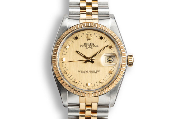 1978 Rolex Two-Tone Date 1505 Champagne Dial with Service Papers