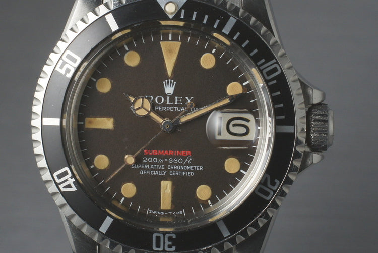 1969 Rolex Red Submariner 1680 Meters First Mark II BROWN Dial with Box and Papers