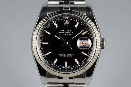2009 Rolex DateJust 116234 Black Dial